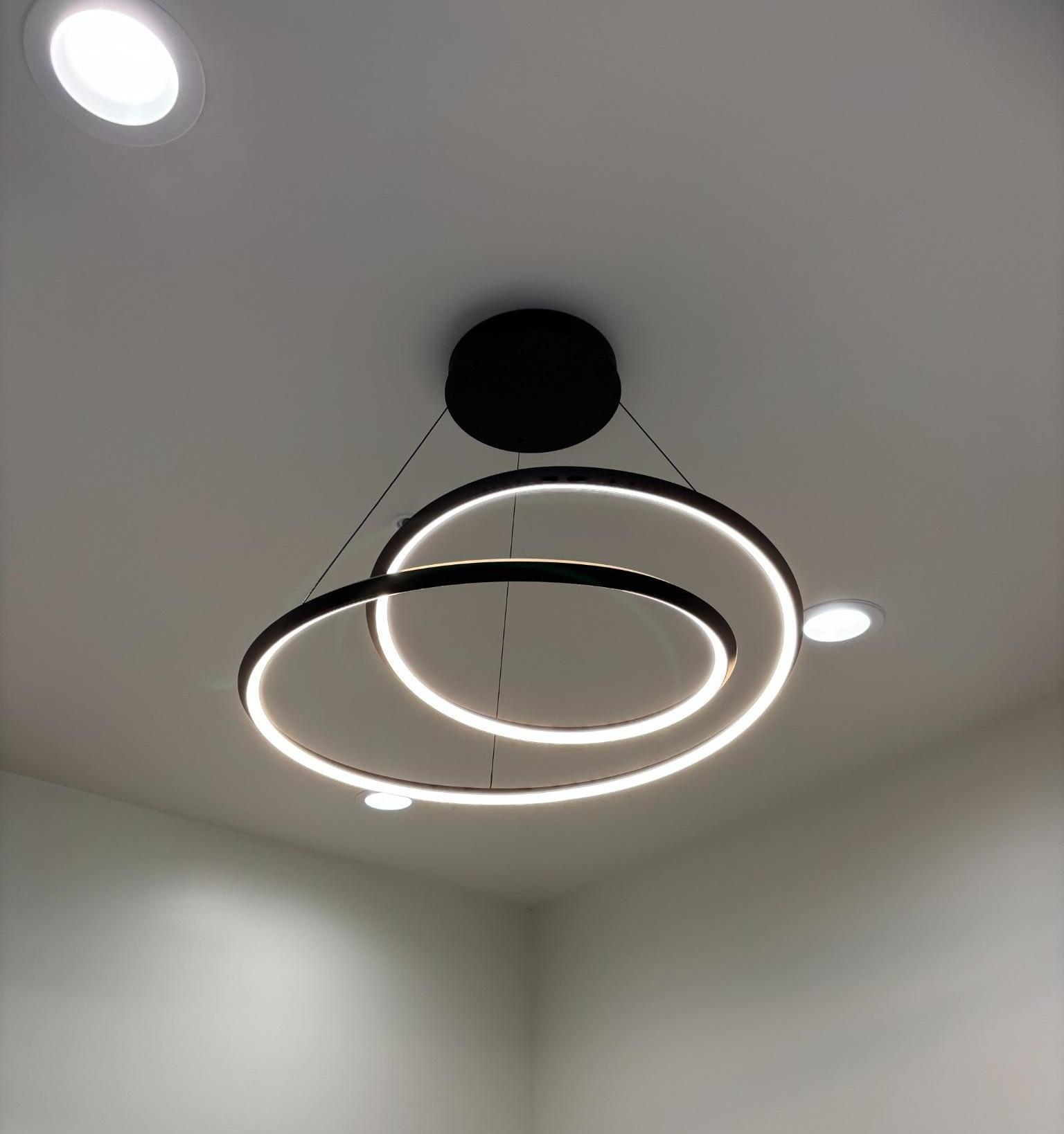Contemporary ring chandelier installation