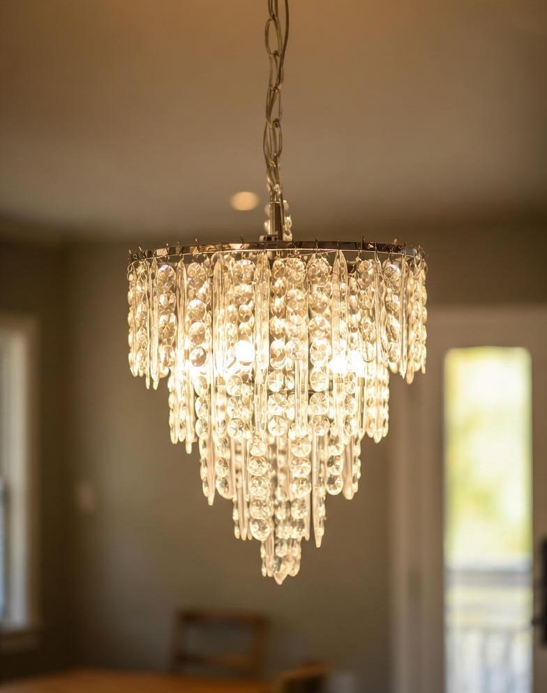Crystal chandelier installation